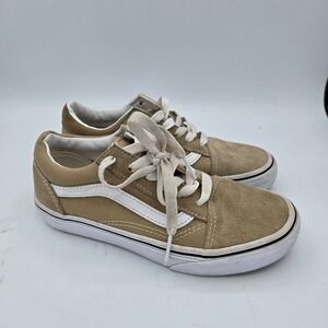 Vans Old Skool Tan Canvas Suede Low Top Skate Shoes Kids Size 3